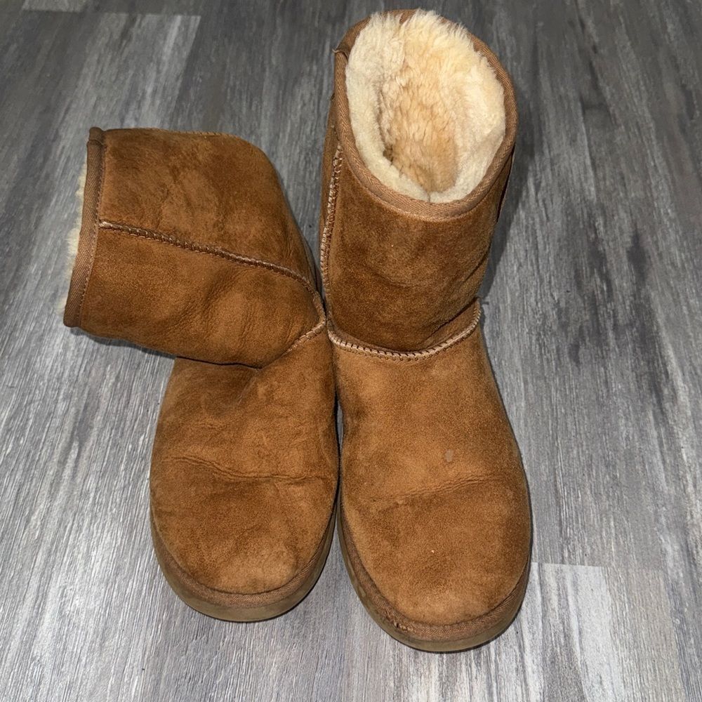 UGG Tan Suede Boots with Shearling